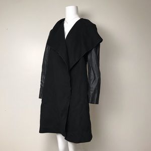 0000~Leather Sleeve cardigan